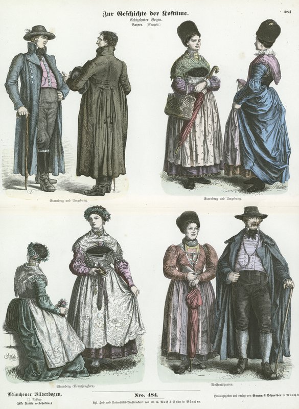 Bavarian Costumes, 19th Century by German School