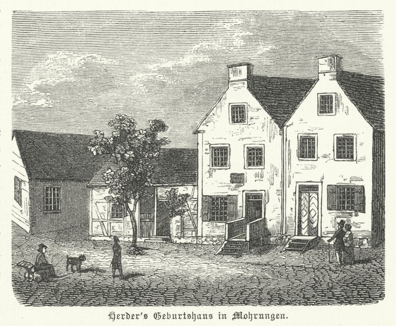 Birthplace of the German author, philosopher and Lutheran theologian Johann Gottfried von Herder, Mohrungen by German School
