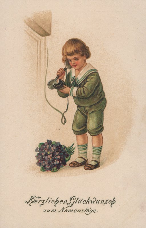 Boy and Telephone by German School