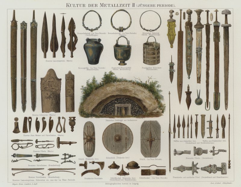 Bronze and Iron Age artefacts by German School