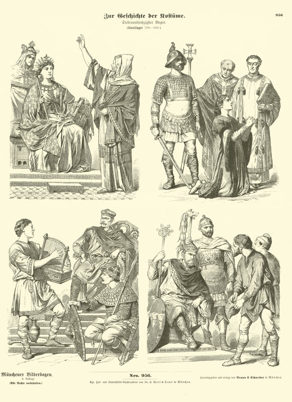 Carolingian Frankish Costumes, 8th Century by German School