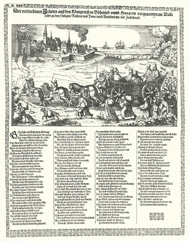 Cartoon Depicting Jesuits Driven Out of Bohemia and Hungary in 1620 at the Start of the Thirty Years War by German School