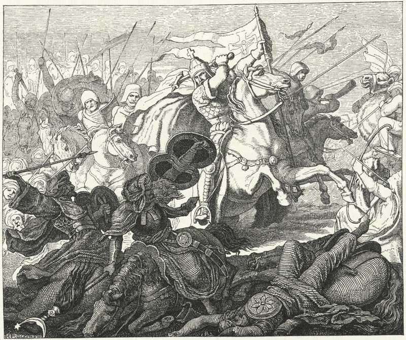Charles Martel at the Battle of Poitiers, 732 by German School
