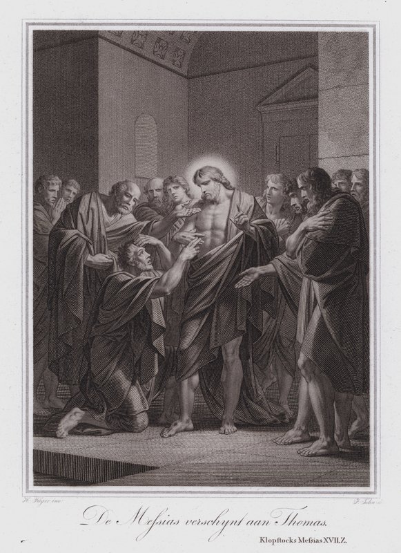 Christ appears to Thomas by German School