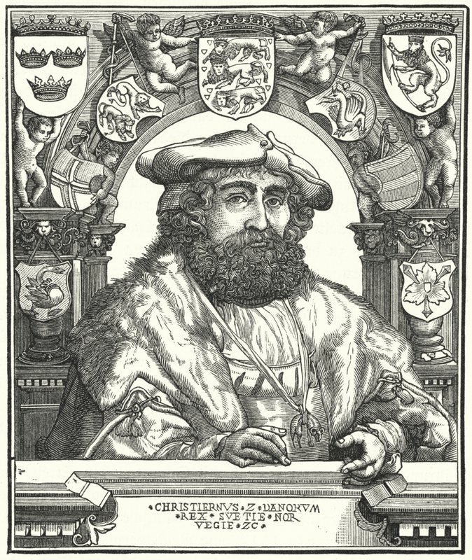 Christian II, King of Denmark, Norway and Sweden (engraving) by German School