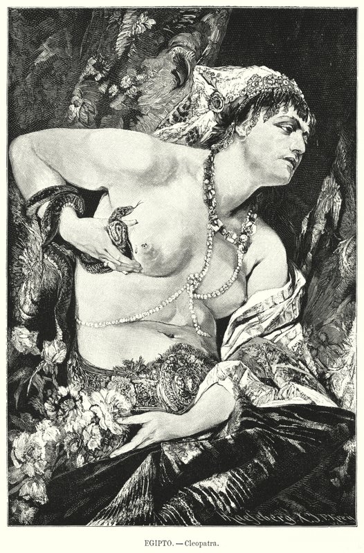 Cleopatra and the asp, Ancient Egypt by German School