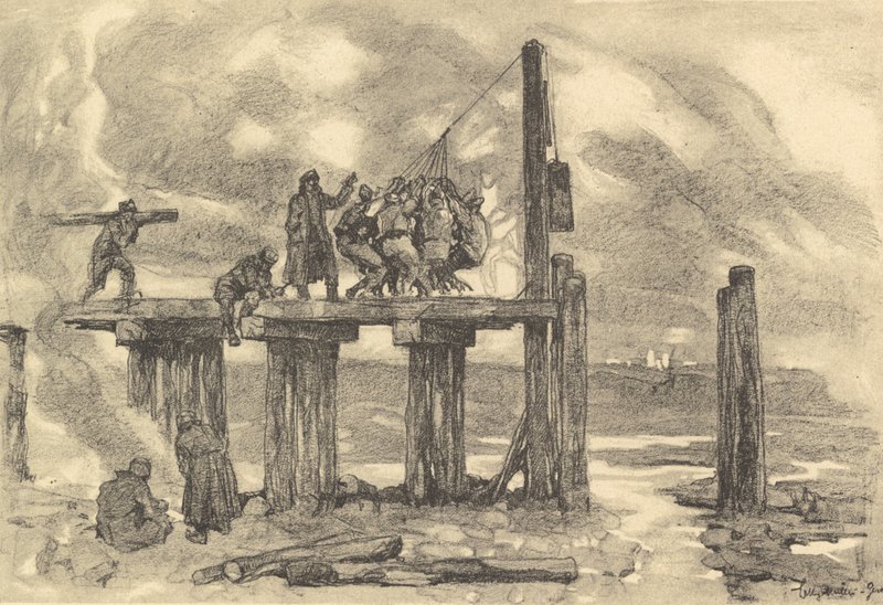 Constructing a Bridge Over the Putna by German School