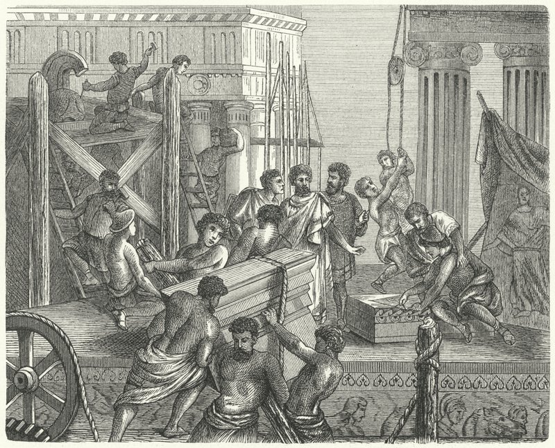 Construction of a temple on the Acropolis, Athens by German School