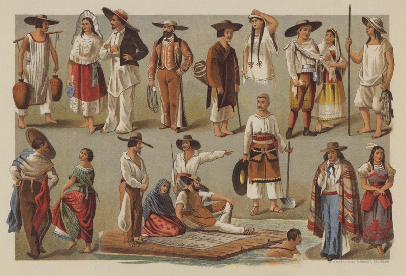Costumes in Mexico by German School