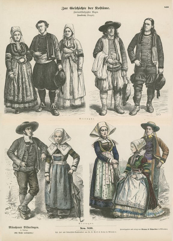 Costumes of Brittany, Late 19th Century by German School