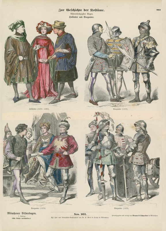 Costumes of Burgundy and Holland, 15th Century by German School