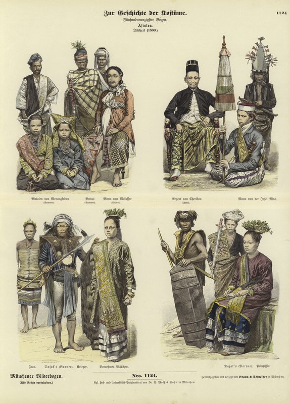Costumes of Indonesia, 1880 by German School