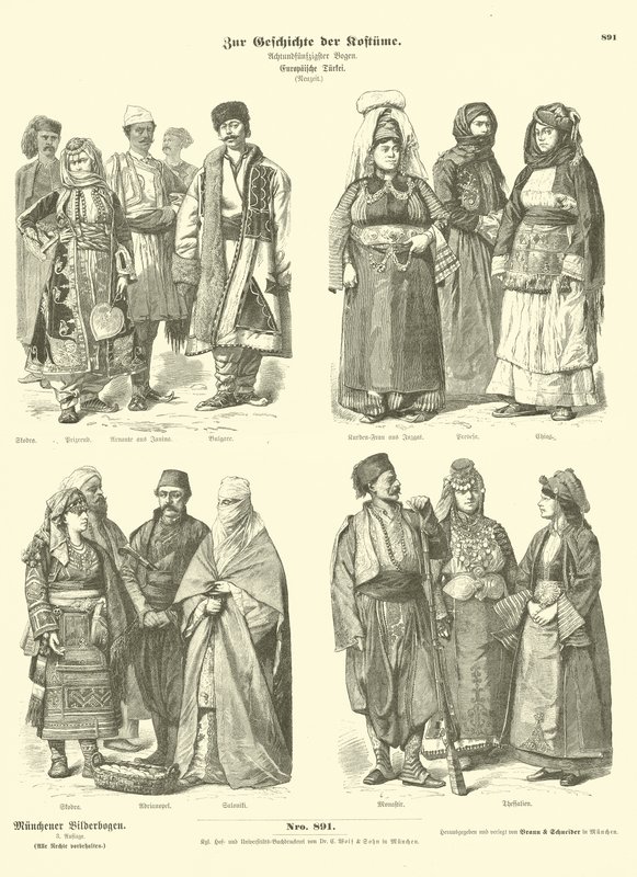Costumes of Ottoman Turkish Europe, Late 19th Century by German School