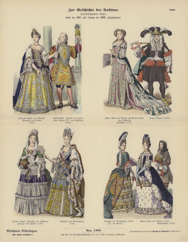 Costumes of Royalty and the Nobility, Late 17th and Early 18th Century by German School