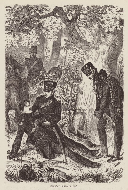 Death of German poet and soldier Theodor Koerner by German School