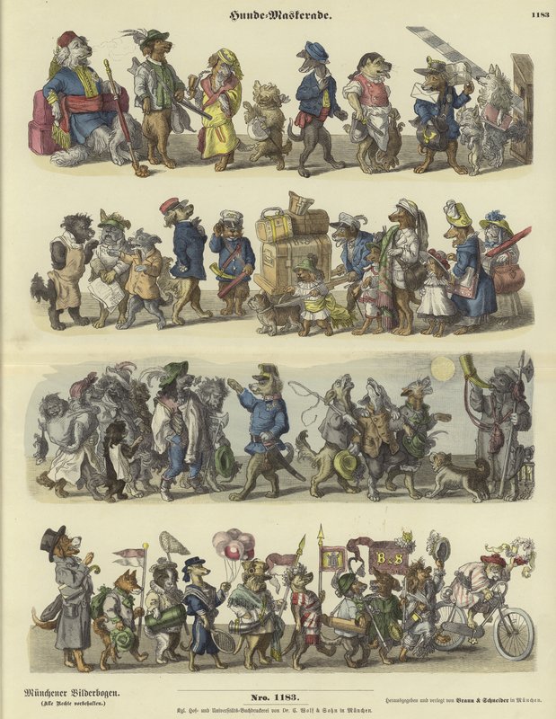 Dogs Masquerade by German School