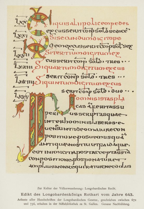 Edict of Rothari, King of the Lombards, 643 by German School