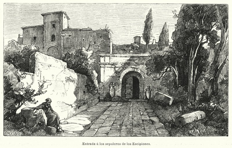 Entrance to the Tomb of the Scipios, Rome by German School