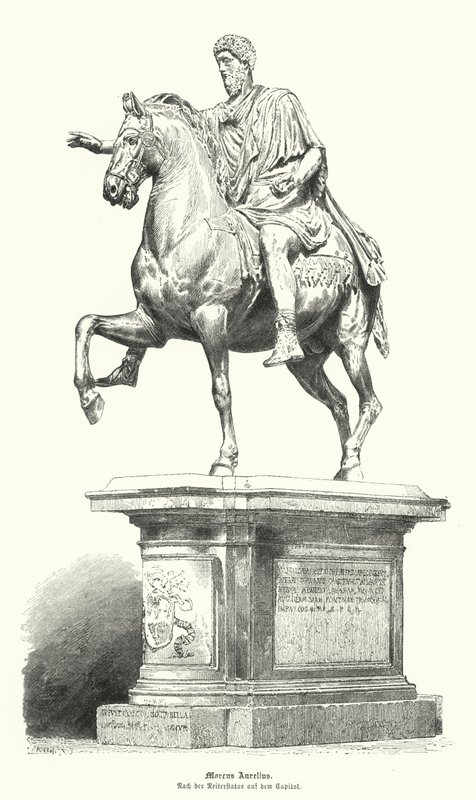 Equestrian Statue of Marcus Aurelius, Roman Emperor by German School