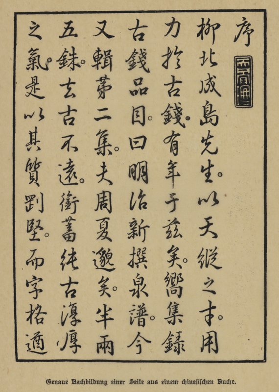 Exact Copy of a Page from a Chinese Book by German School