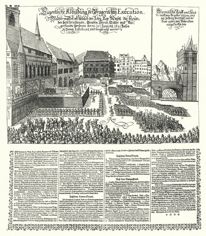 Execution of Rebels Against the Holy Roman Emperor Ferdinand II in Prague by German School