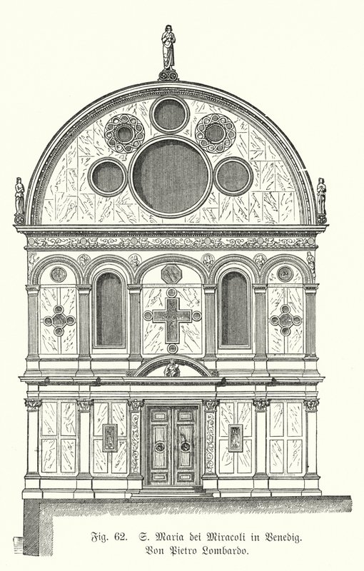 Facade of the Church of Santa Maria dei Miracoli, Designed by Pietro Lombardo, Venice, Italy by German School