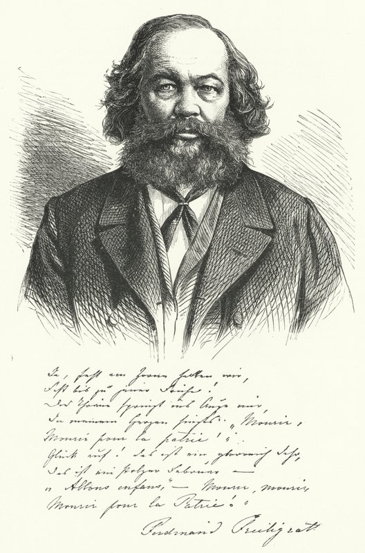 Ferdinand Freiligrath, German poet, translator and liberal political agitator by German School