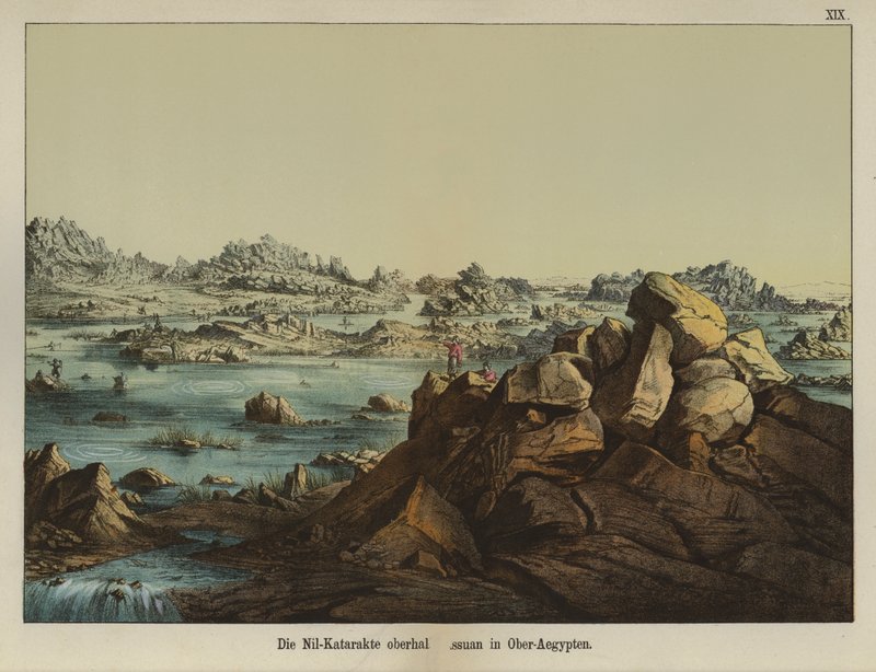 First Cataract of the River Nile, Aswan, Upper Egypt by German School