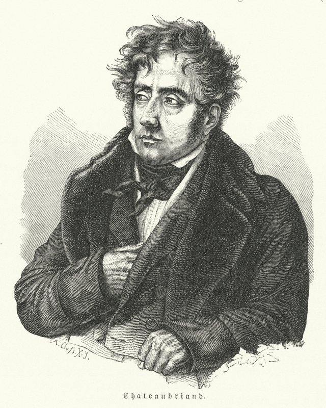 Francois-Rene de Chateaubriand, French novelist, politician, diplomat and historian by German School