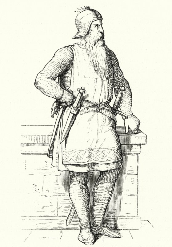 Frederick Barbarossa, King of Germany and Italy and Holy Roman Emperor (engraving) by German School