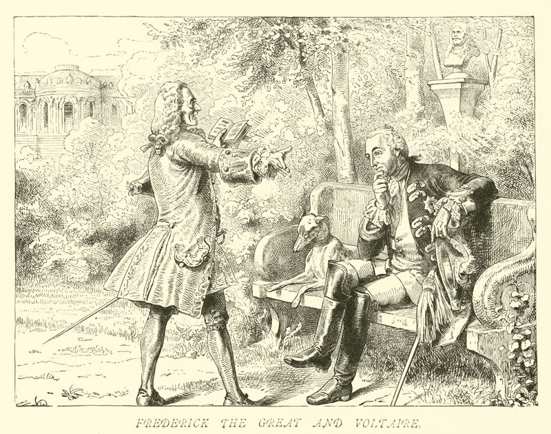 Frederick the Great and Voltaire by German School