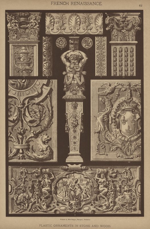 French Renaissance, Plastic Ornaments in Stone and Wood by German School