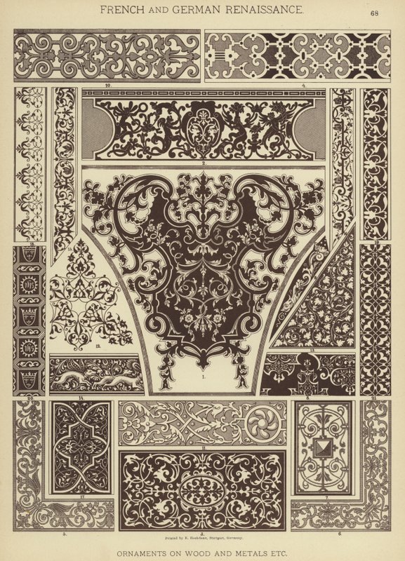 French and German Renaissance, Ornaments on Wood and Metals by German School