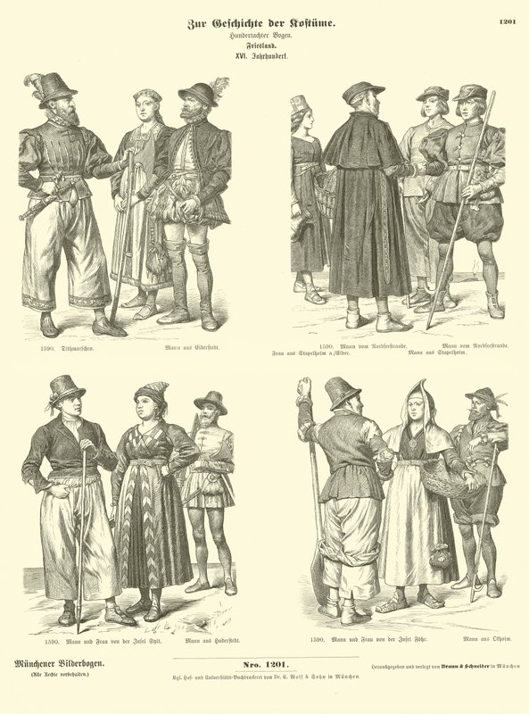 Frisian Costumes, 16th Century by German School
