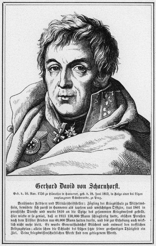 Gerhard David von Scharnhorst (engraving) by German School