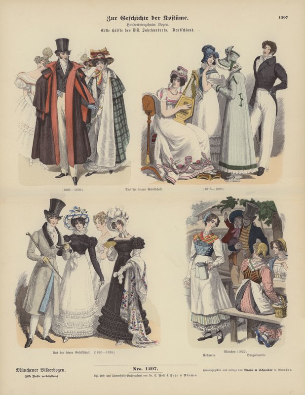 German costumes, first half of 19th Century by German School