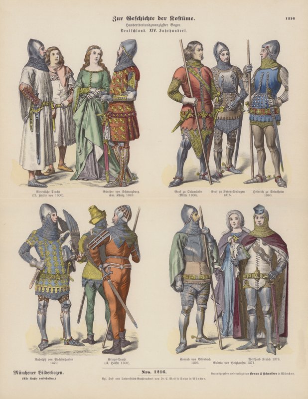 German Costumes of the 14th Century by German School