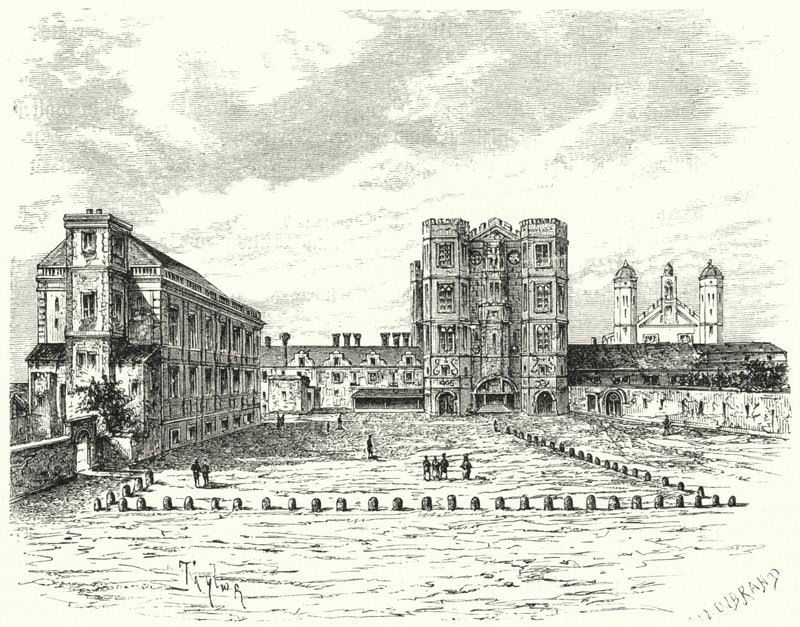 Hampton Court Palace, Richmond upon Thames (engraving) by German School