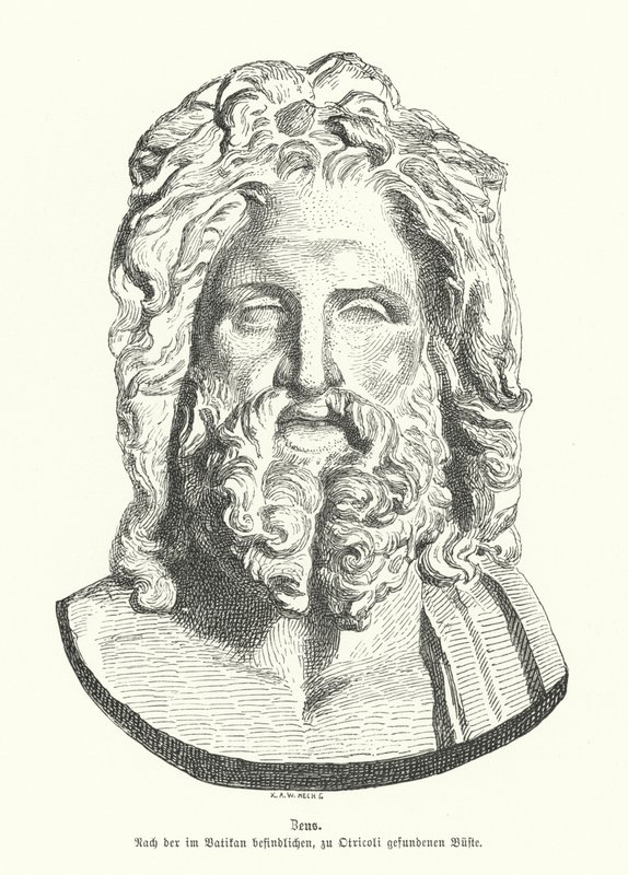 Head of Zeus, Ancient Greek god by German School