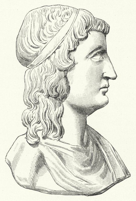 Head of the Roman Philosopher Apuleius (engraving) by German School