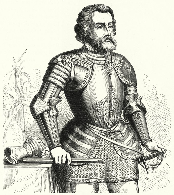 Hernan Cortes, Spanish conquistador by German School