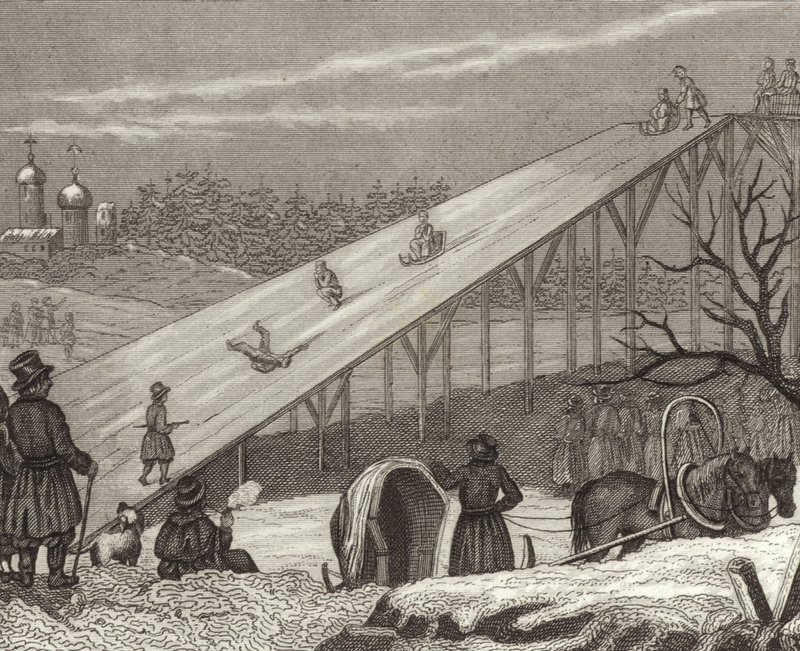 Ice slide in Russia (Illustration for Bilder-Atlas) by German School