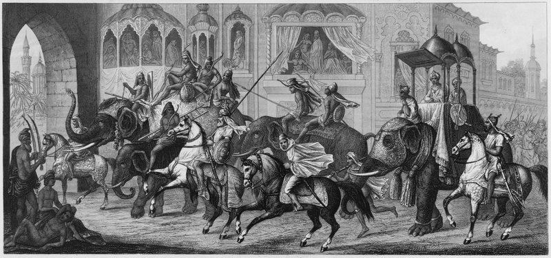 Indian procession by German School