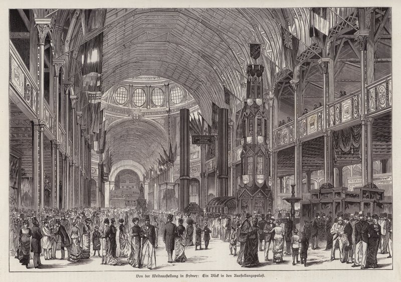 Interior of the Garden Palace, Sydney International Exhibition, New South Wales, Australia by German School
