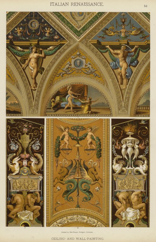 Italian Renaissance, Ceiling and Wall-Painting by German School