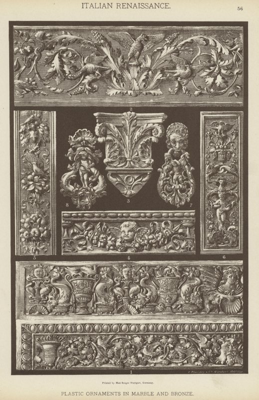 Italian Renaissance, Plastic Ornaments in Marble and Bronze by German School