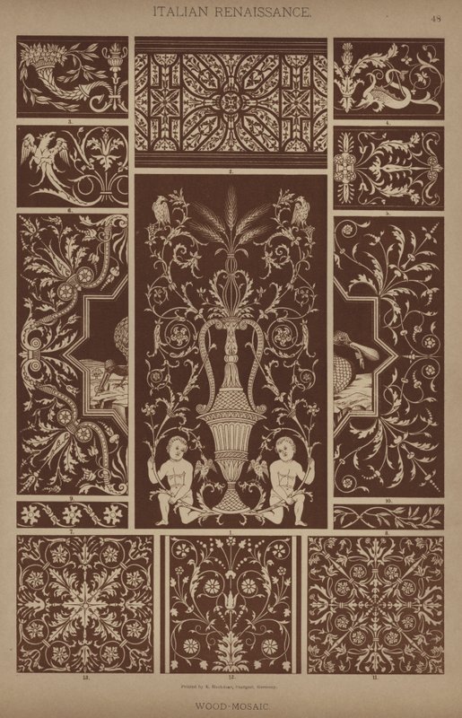 Italian Renaissance, Wood-Mosaic by German School