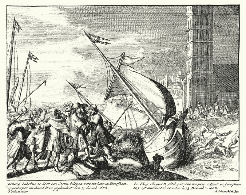 James II of England Captured by Fishermen at Faversham, Kent, While Attempting to Flee to France by German School