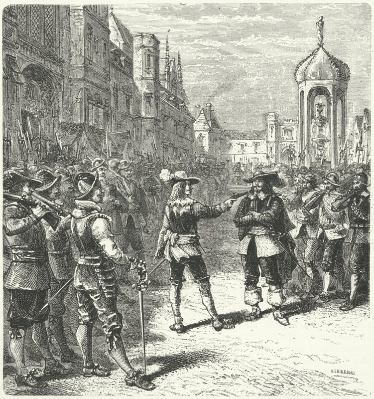 John Lambert preventing the Rump Parliament from sitting by German School