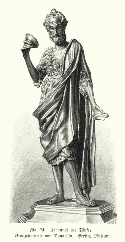 John the Baptist, bronze statue by Donatello by German School